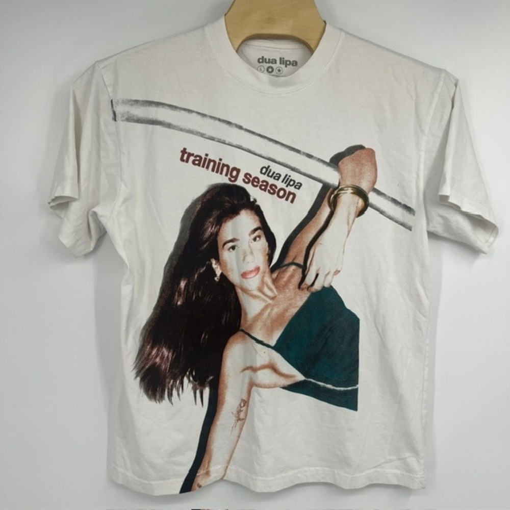 Dua Lipa Training Season White Graphic T-Shirt Large Official Merch Cotton